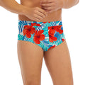 Blue Tropical Hibiscus Pattern Print Men's Briefs