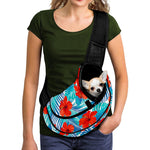 Blue Tropical Hibiscus Pattern Print Pet Sling Carrier