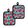 Blue Tropical Hibiscus Pattern Print Pot Holders