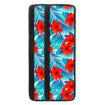 Blue Tropical Hibiscus Pattern Print Refrigerator Handle Covers