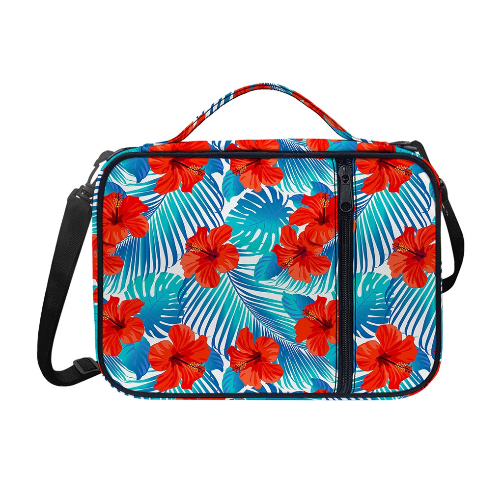Blue Tropical Hibiscus Pattern Print Shoulder Strap Bible Bag