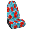 Blue Tropical Hibiscus Pattern Print Waterproof Car Seat Cover