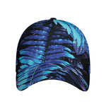 Blue Tropical Leaves Print Baseball Cap