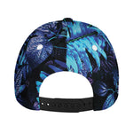 Blue Tropical Leaves Print Baseball Cap