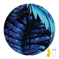 Blue Tropical Leaves Print Basketball