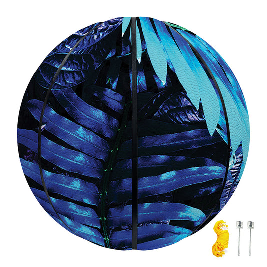 Blue Tropical Leaves Print Basketball