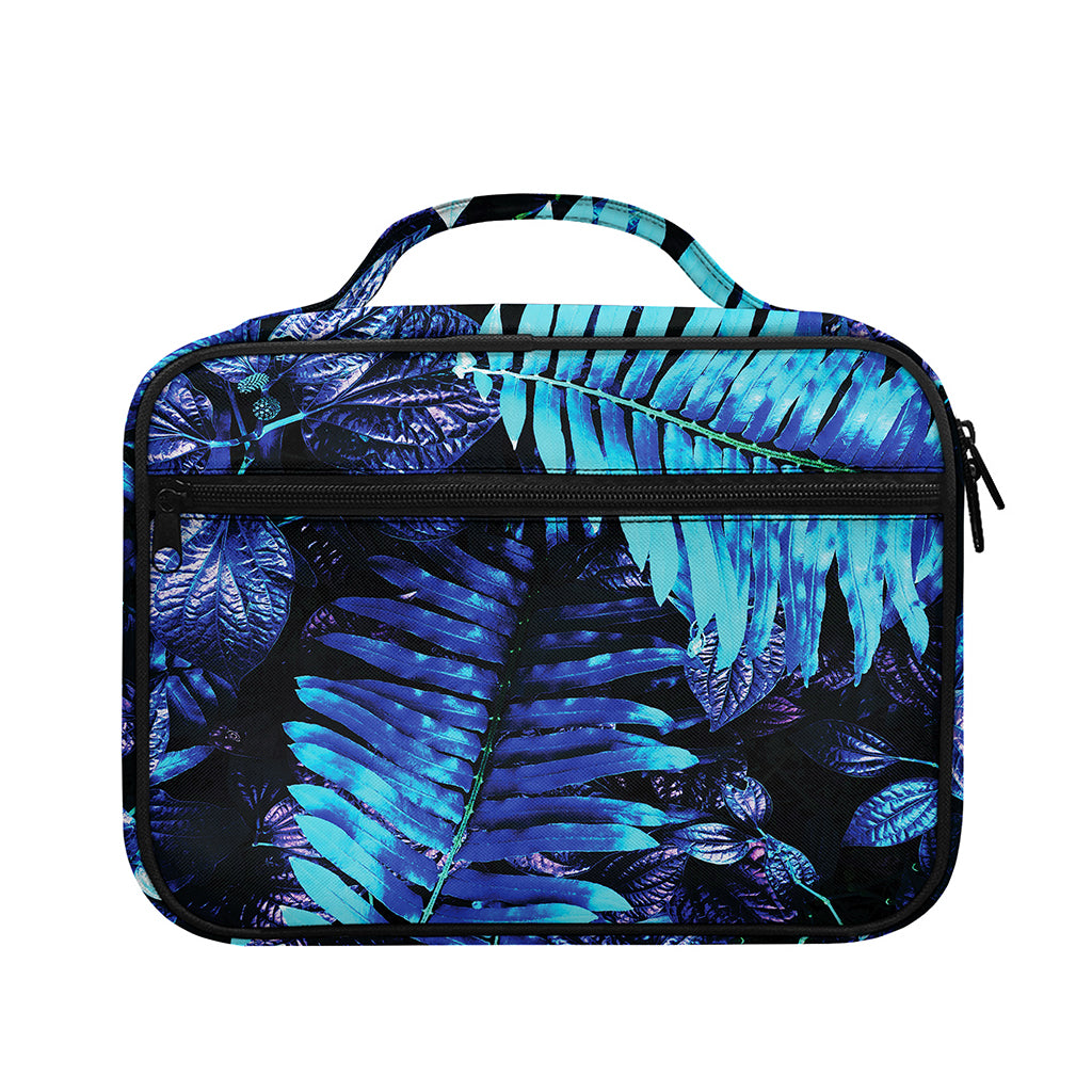 Blue Tropical Leaves Print Briefcase Bible Bag