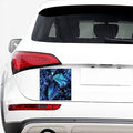 Blue Tropical Leaves Print Car Sticker