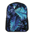Blue Tropical Leaves Print Casual Backpack