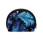 Blue Tropical Leaves Print Coin Purse