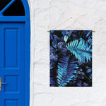 Blue Tropical Leaves Print Garden Flag