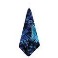 Blue Tropical Leaves Print Hand Towel