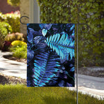 Blue Tropical Leaves Print House Flag
