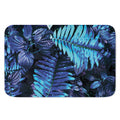 Blue Tropical Leaves Print Indoor Door Mat