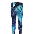 Blue Tropical Leaves Print Men's Leggings