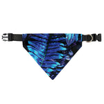 Blue Tropical Leaves Print Over The Collar Dog Bandana