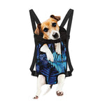 Blue Tropical Leaves Print Pet Carrier Backpack