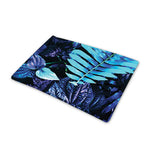 Blue Tropical Leaves Print Pet Cooling Mat Cover