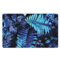 Blue Tropical Leaves Print Polyester Doormat