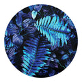 Blue Tropical Leaves Print Round Blanket