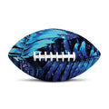 Blue Tropical Leaves Print Rugby Ball