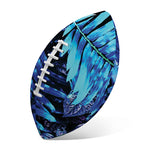 Blue Tropical Leaves Print Rugby Ball