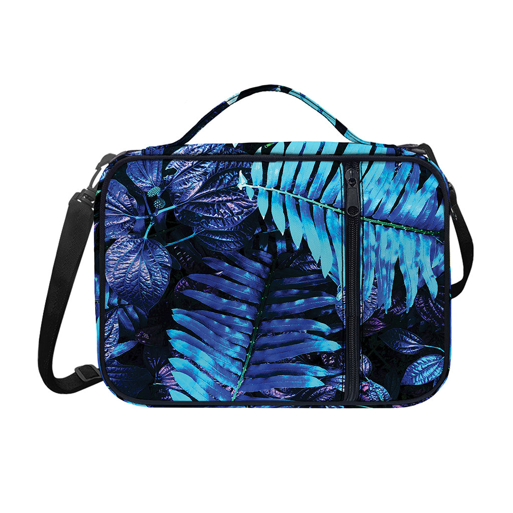 Blue Tropical Leaves Print Shoulder Strap Bible Bag