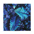 Blue Tropical Leaves Print Silk Bandana