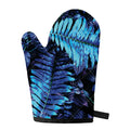Blue Tropical Leaves Print Single Oven Mitt