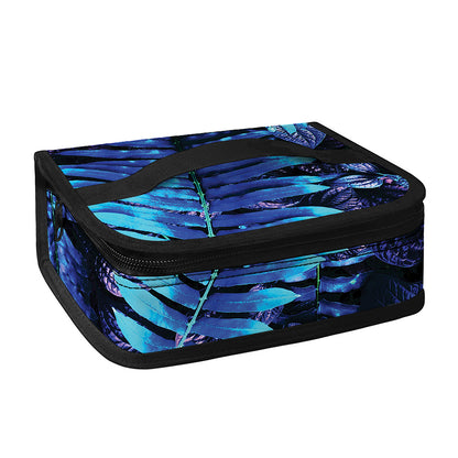 Blue Tropical Leaves Print Small Lunch Bag