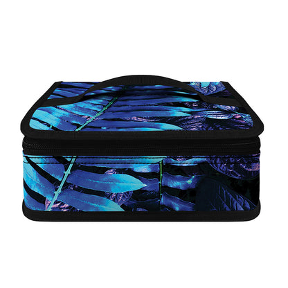 Blue Tropical Leaves Print Small Lunch Bag