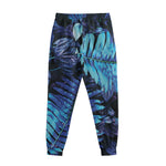 Blue Tropical Leaves Print Sweatpants