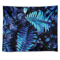 Blue Tropical Leaves Print Tapestry