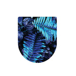 Blue Tropical Leaves Print Toilet Lid Cover