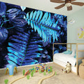 Blue Tropical Leaves Print Wall Sticker