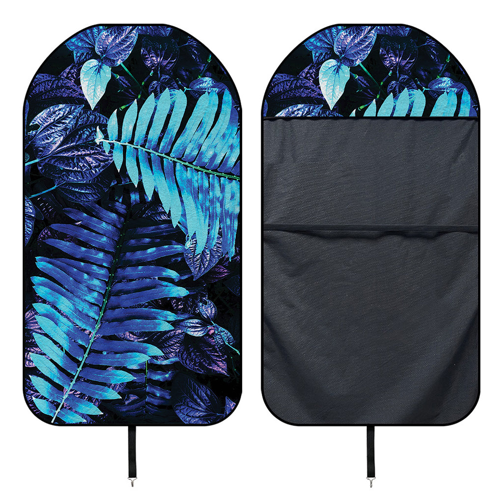 Blue Tropical Leaves Print Waterproof Car Seat Cover