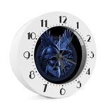 Blue Viking God Odin And Crow Print Alarm Clock