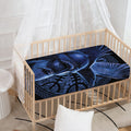 Blue Viking God Odin And Crow Print Baby Crib Sheet