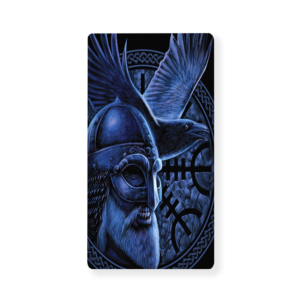 Blue Viking God Odin And Crow Print Baby Crib Sheet