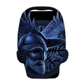 Blue Viking God Odin And Crow Print Baby Seat Cover