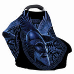 Blue Viking God Odin And Crow Print Baby Seat Cover