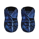 Blue Viking God Odin And Crow Print Bar Stool Covers