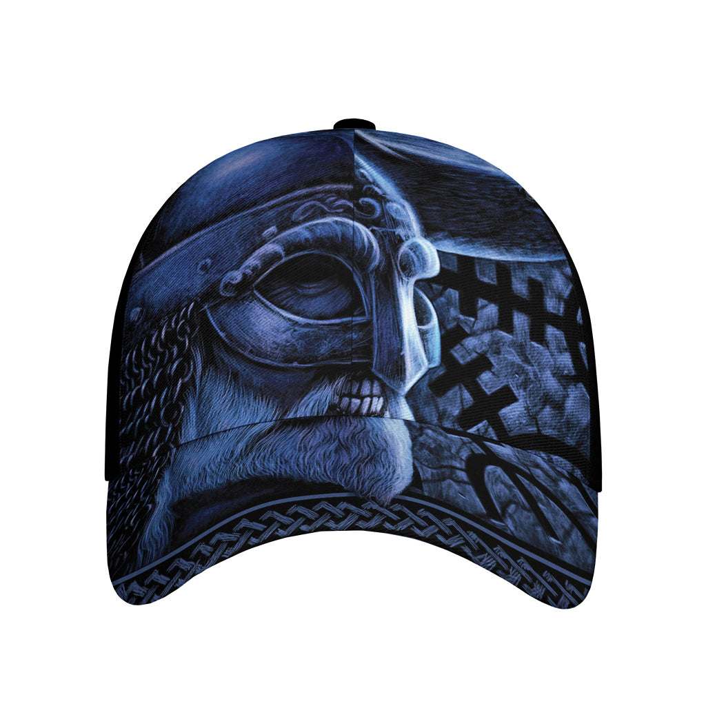 Blue Viking God Odin And Crow Print Baseball Cap