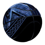 Blue Viking God Odin And Crow Print Basketball