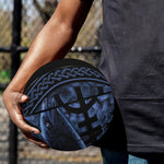 Blue Viking God Odin And Crow Print Basketball