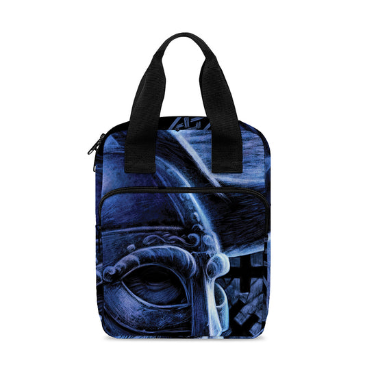 Blue Viking God Odin And Crow Print Bible Tote Bag