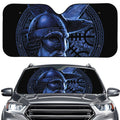 Blue Viking God Odin And Crow Print Car Windshield Sun Shade