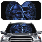 Blue Viking God Odin And Crow Print Car Windshield Sun Shade