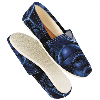 Blue Viking God Odin And Crow Print Casual Shoes