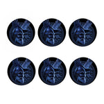 Blue Viking God Odin And Crow Print Coaster Set